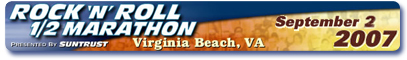 Virginia Beach Rock 'n' Roll Half Marathon, presented by Suntrust September 2, 2007
